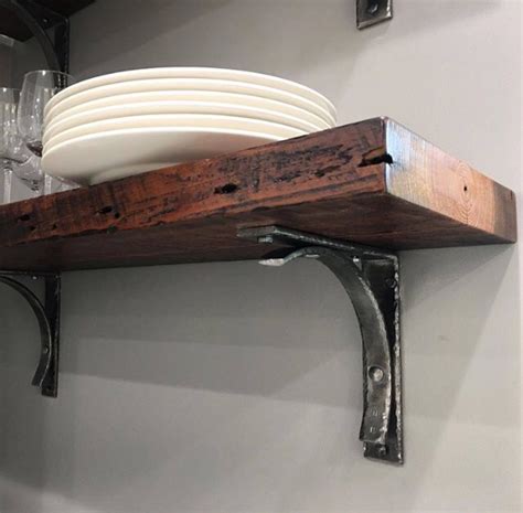 industrial metal brackets bar shelf|rustic industrial shelving brackets.